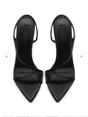 Femme Black Pointed Slingback Heels